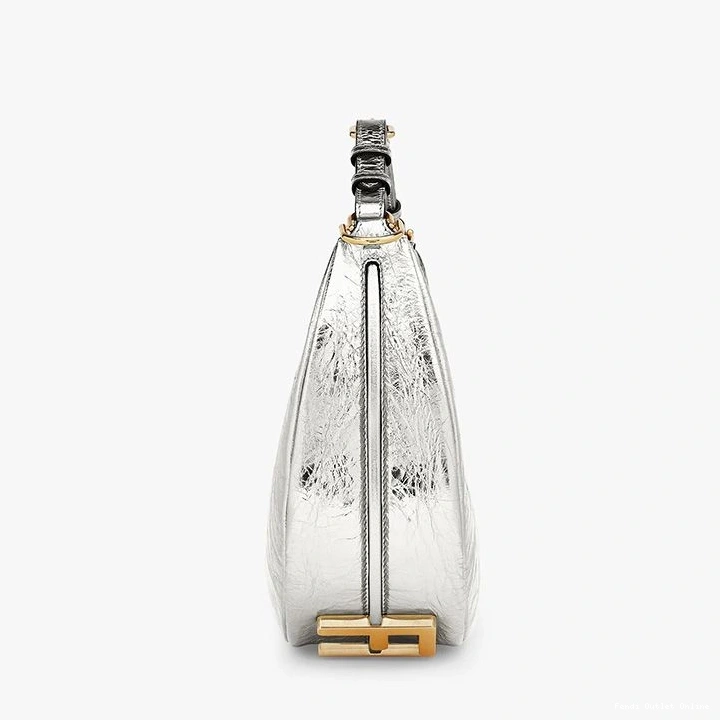 Cheap Leather Bag Fendigraphy Calf Hobo In Small Silver Fendi 0726
